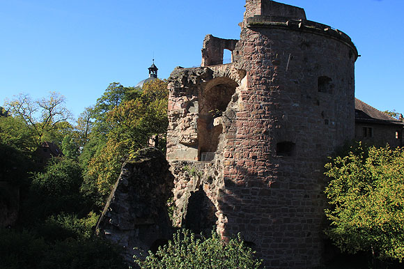 Der "Gesprengte Turm" in Schloss Heidelberg