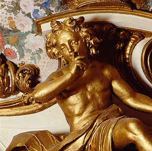 Hypnos, der Gott des Schlafs aus dem Prunkschlafzimmer der Markgräfin Sibylla Augusta in Schloss Rastatt.