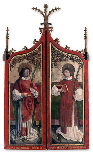 Kilians-Altar. Württembergisch-Franken, um 1470/80. Leihgabe aus dem Historischen Museum Basel. In geschlossenem Zustand
