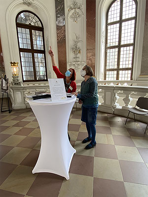 Infopoint im Kuppelsaal. Foto: Schlossverwaltung /SSG