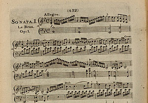 Franziska Lebrun: Sonata I op. 1. Bayer. Staatsbibliothek München, CC BY-SA 3.0