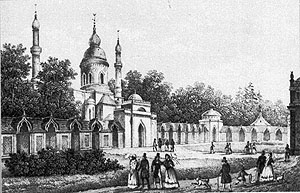 Moschee im Schwetzinger Schlossgarten, um 1825. Wikimedia Commons /PD