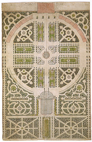 Johann Ludwig Petri: Gartenplan für Schloss Schwetzingen. 1753. Bild: LMZ/SSG.