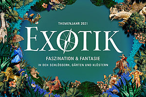 Plakat zum Themenjahr "Exotik" der Staatlichen Schlösser und Gärten Baden-Württemberg