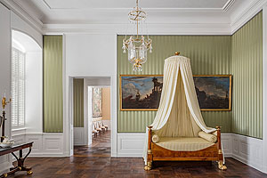 Schlafzimmer der Markgräfin Amalie in Schloss Bruchsal. Foto: Dirk Altenkirch, SSG