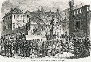 Rastatt, Ausbruch daes Aufstands am 13. Mai 1849. Wikimedia Commons/ PD