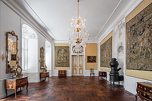 Schloss Bruchsal, Gelbes Zimmer im Staatsapartement des Fürstbischofs: Foto: Dirk Alten kirch, SSG
