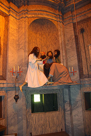 Schloss Favorite, Darstellung der Fußwaschung Christi in der Eremitage. Foto: kulturer.be