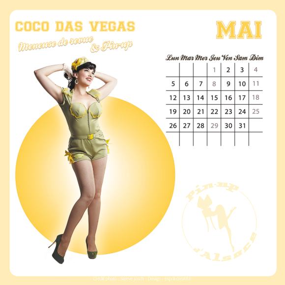 Pin-up des Elsass: Kalenderblatt Mai