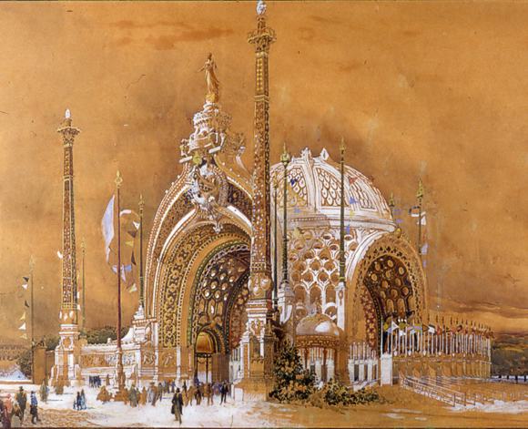 Ren&eacute; Binet, Projektt f&uuml;r ein monumentales Zugangstor zur Weltausstelung 1900 in Paris. Aquarell. &copy; Cl. Mus&eacute;es de Sens - E. Berry 