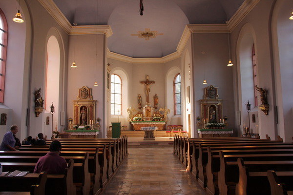 Bretzenheim, das Innere der unter Karl August von Bretzenheim 1789-91 erbauten Pfarrkirche