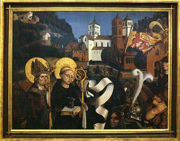 Stifterbild mit heiligem Aurelius. 15. Jh. Foto: ssg 