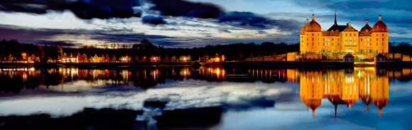 Abendstimmung am Schloss Moritzburg. Foro: Carlo Böttger/mor