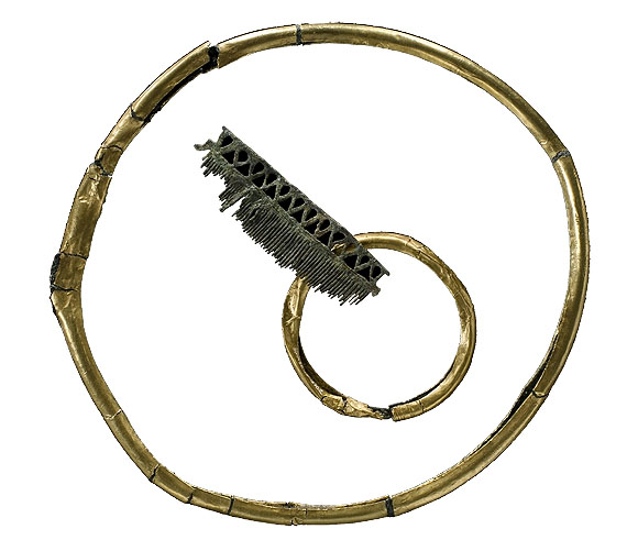 Hals- und Armring aus Ihringen am Kaiserstuhl, 500 v. Chr. Archäologisches Landesmuseum Baden-Württemberg, Konstanz. Foto: Manuela Schreiner. Aus der Ausstellung Eisen - Macht - Reichtum im Archäologischen Museum Colombischlössle Freiburg