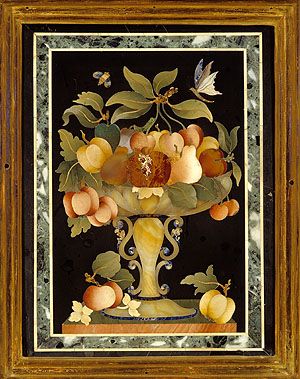 Wandfeld in Marmorinkrustation in Schloss Favorite