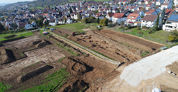 Luftbild der Grabung