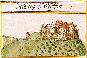 Festungsruine Hohenneuffen - Vorlage und Aufnahme: Hauptstaatsarchiv Stuttgart. Signatur: HStAS H 107/7 Bd. 5 Bl. 8