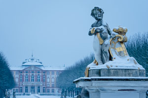 Schnee im Schlossgarten.